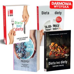 Okładki czterech części książek "Dieta bez diety"