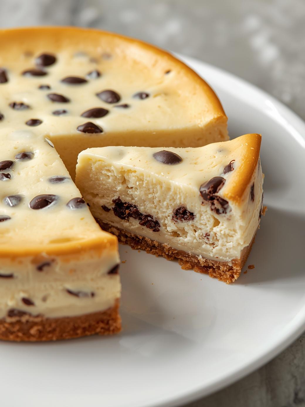 Lekki sernik z ricotty na talerzu z odkrojonym apatycznym kawałkiem
